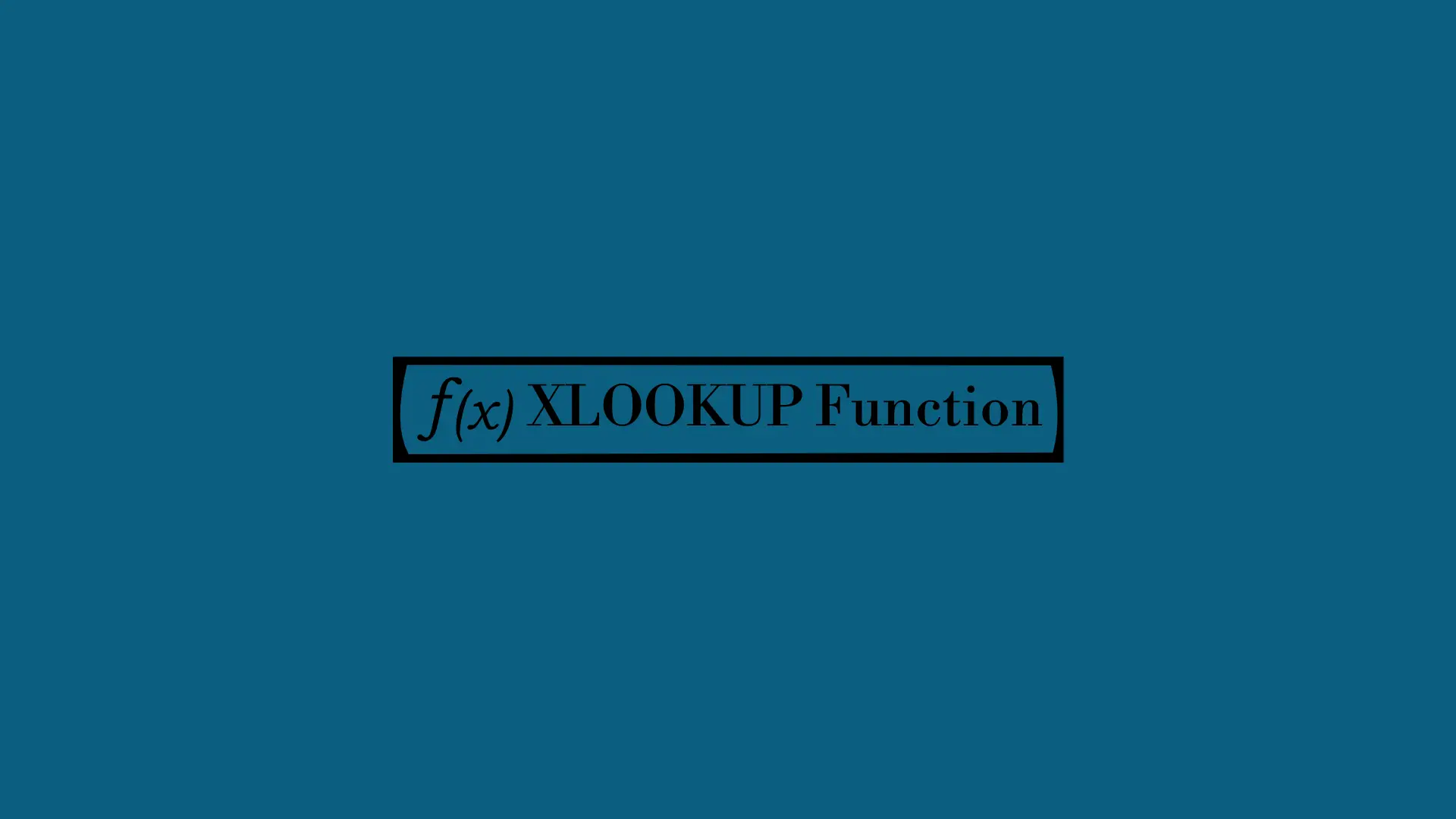 XLOOKUP Function