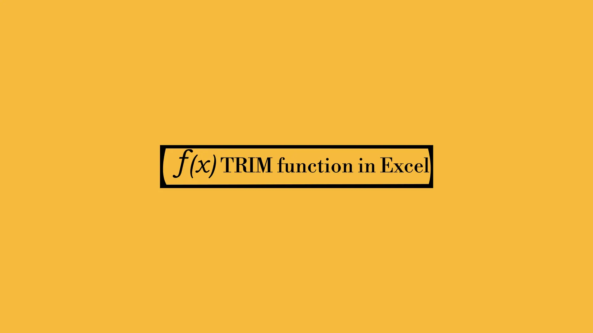 TRIM function in Excel