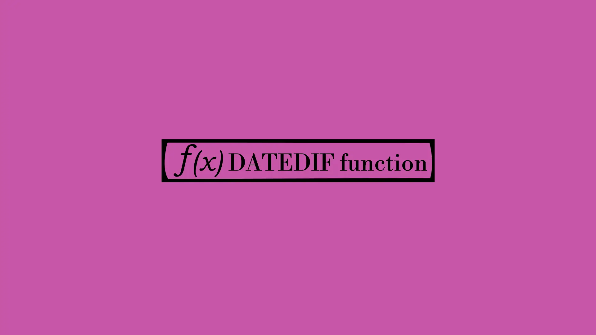 DATEDIF function